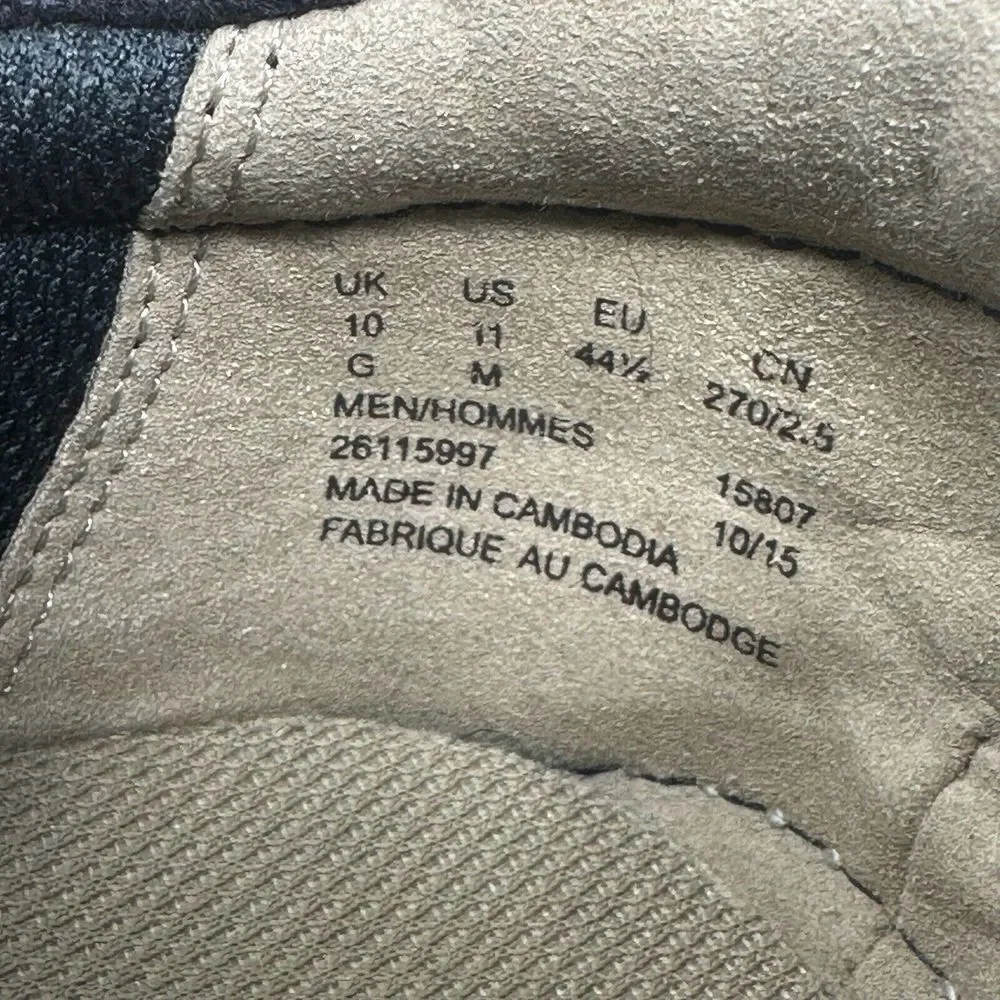 Clarks Shoes Mens 11 Navy Blue Canvas Lace Up Sneakers Soft Cushion Ortholite‎